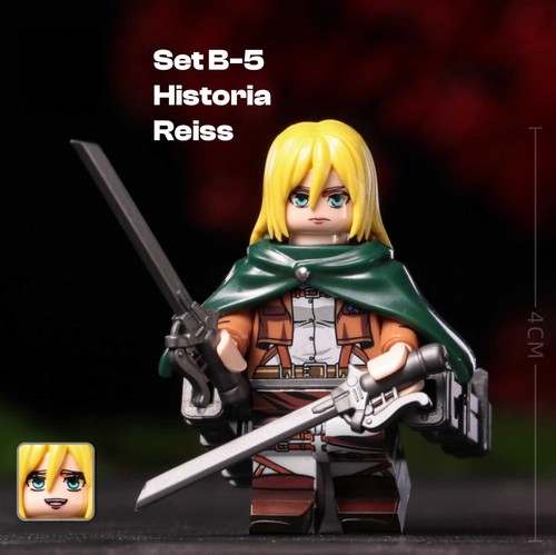 Attack on Titan LEGO Minifigures COMPLETE SET - Eren Armin Mikasa, Levi Ackerman - Picture 14 of 19