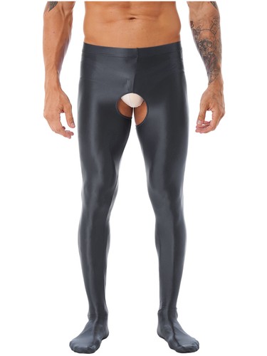 Pantimedias ultra opacas sin entrepierna de aceite brillante para hombre calcetines de cintura alta - Imagen 101 de 114