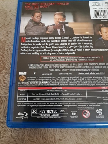 The Negotiator 1998 Blu-ray (2009) USED Very Good Condition Samuel L. Jackson - Foto 4 di 13