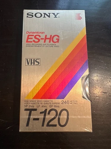 SONY Dynamicon ES-HG VHS T-120 6 hs NEW VINTAGE COLLECTABLE SEALED PACKAGE