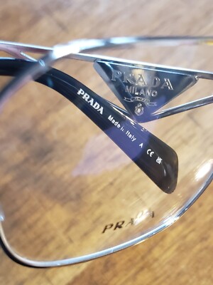 Prada PR A51V 1BC101 Silver Metal Frames Demo Lens 55 mm  display picture 1
