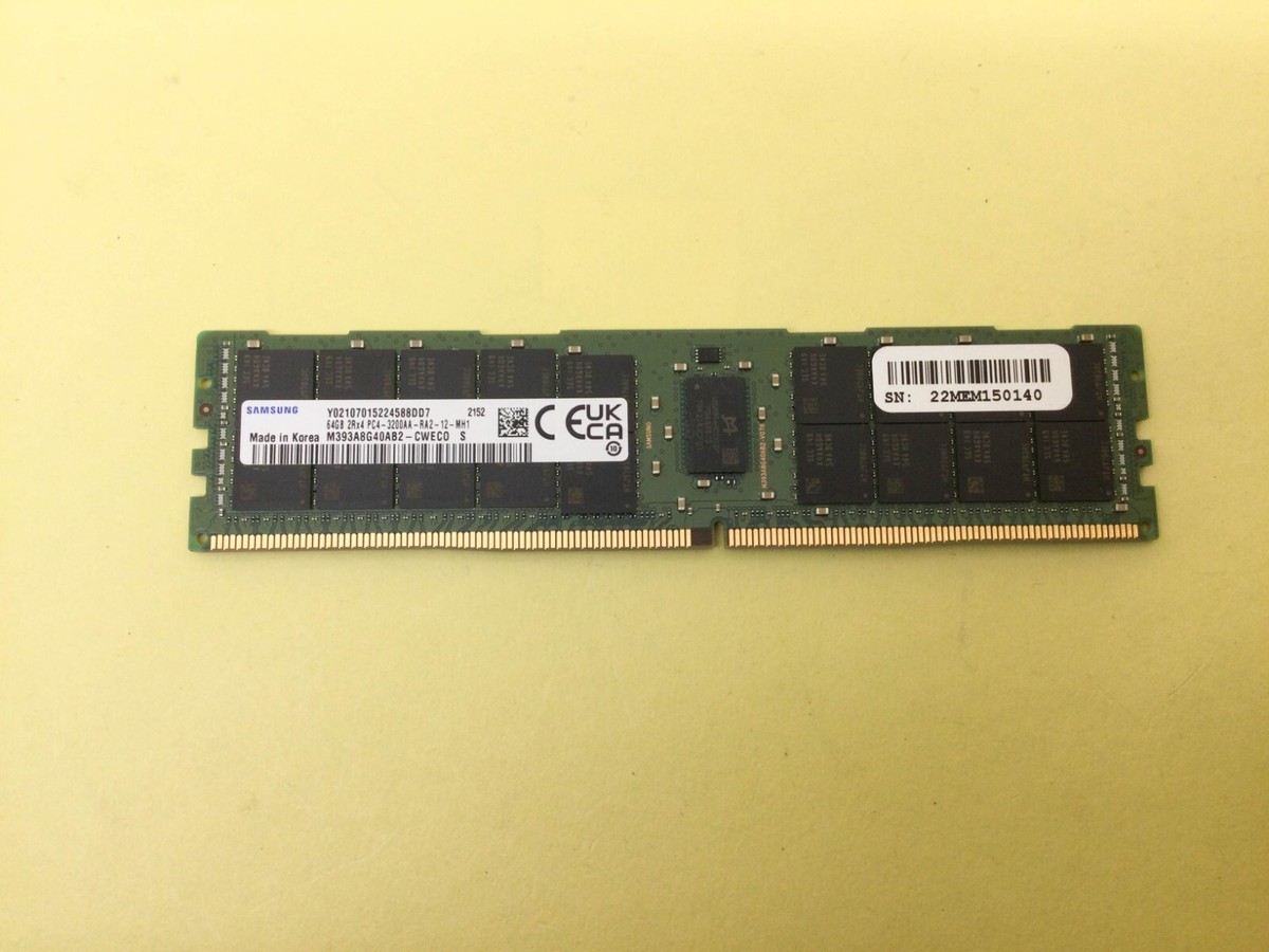 メモリー Samsung DDR4 64GB Samsung 64GB DDR4 3200MHz PC4-25600 ECC RDIMM 2Rx4 Dual Rank