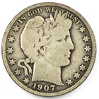 1907-P Philadelphia Barber Silver Half Dollar 50c Fine FN F+