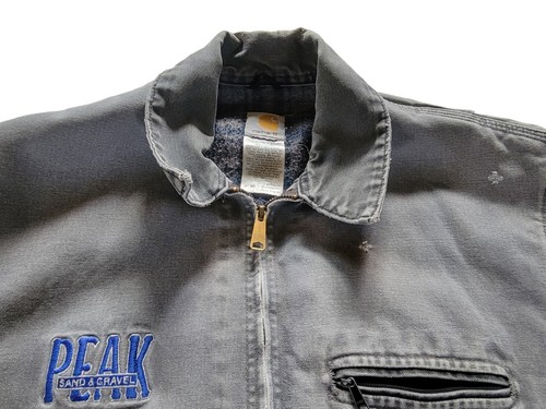 Carhartt Mens XL Reg Blanket Lined Detroit Jacket J97 Grey Distressed Made USA - Picture 5 of 10
