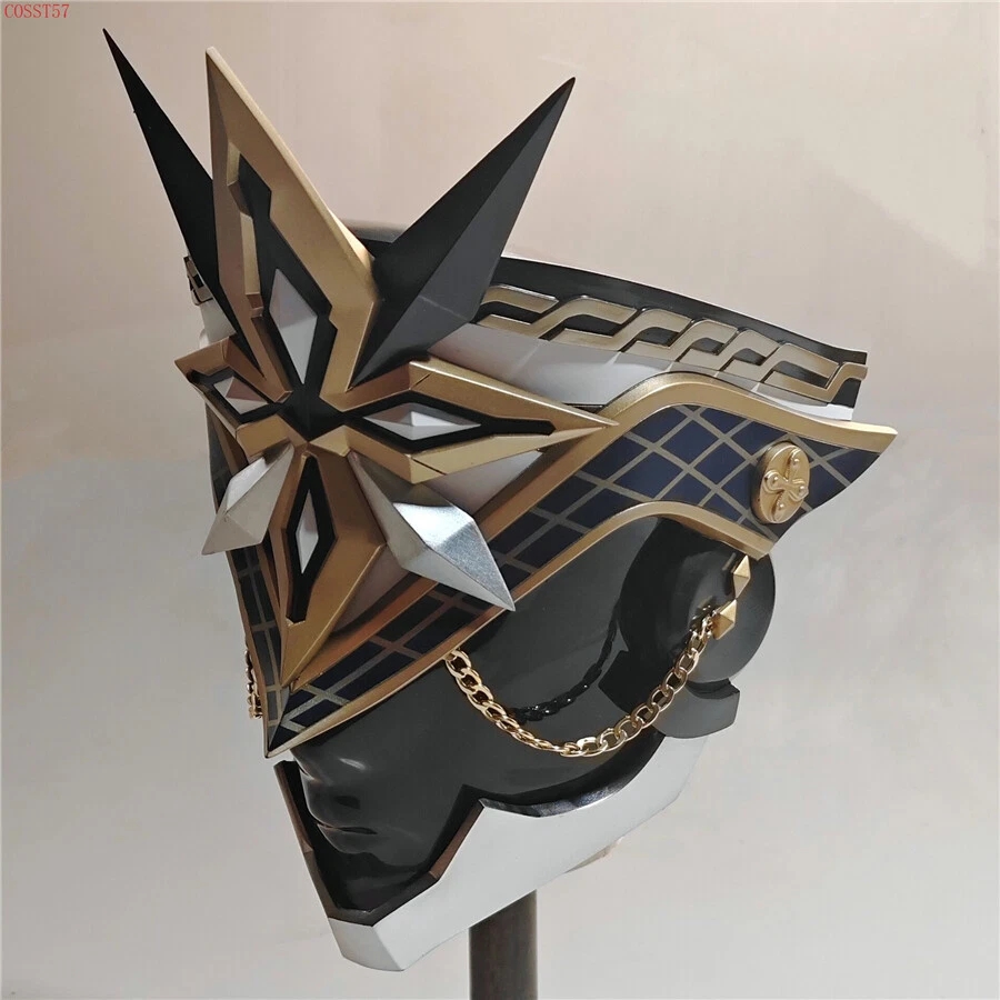 Fatui Executive Captain II Capitano Game Cosplay Helmet Mask FRP Props Headwear - Image 4 of 4