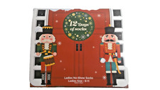 12 Days of Socks Merry Bright Christmas Advent Calendar - Ladies No-Show Socks