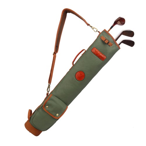 TOURBON Golf Club Bag Durable Canvas Sunday Travel Club Carry Strap Padded Case - Picture 11 of 24
