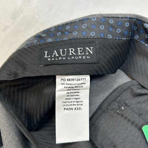 Lauren Ralph Lauren Dress Pants Mens 42x32 Grey Classic-Fit Ultraflex Flat Front - Picture 7 of 8