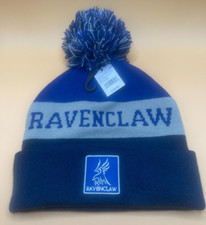 Universal Studios Harry Potter Ravenclaw Raven Mascot Emblem Pom Knit Beanie NWT