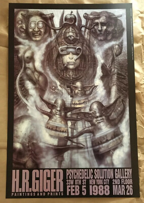 HR Giger Poster Art H.R. 1988 Illuminatus Psychedelic Solution Show Alien Ridley