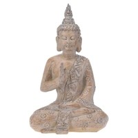 Dekofigur Buddha Figur Statue Skulptur Sitzend Kunststein Braun H 40 Cm