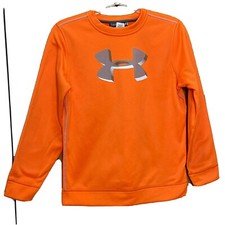 Under Armour Boys' Big Logo Orange Sweatshirt Size Large
