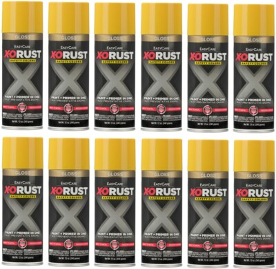 Yellow Anti Rust X-O Rust XOP4-AER Gloss SAFETY YELLOW Anti-Rust Enamel Spray Paint - 12 ...