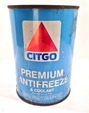 Vintage 1960's 60's Citgo One 1 Quart Advertising Antifreeze Oil Metal Can NICE