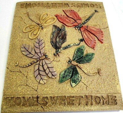  Dragon Flies Stepping Step Stone Plaque Pathway Yard Decor Welcome 2 My Garden 