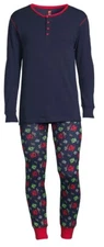 Long John Underwear Set Men’s Medium Tagless Comfortsoft Holiday Print