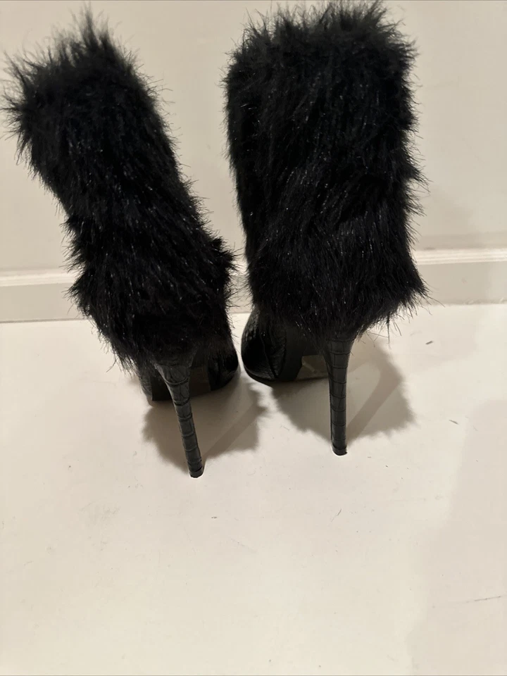 Женские высокий каблук круглый носок платформе молнии колена середины икры сапоги - Изображение 2 из 4