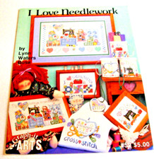 I Love Needlework by Lynn Waters Busa Cross Stitch Pattern Leaflet