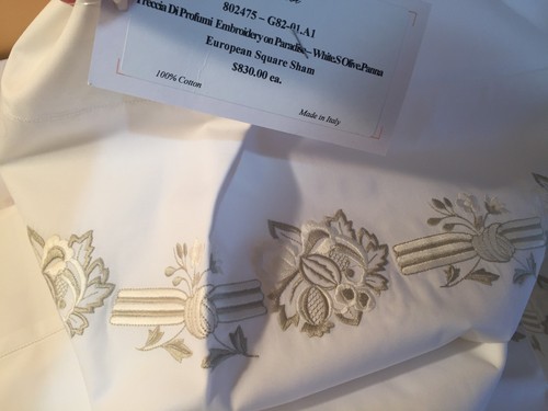 $830 Pratesi Italy Paradise NWT (1) Euro Sham 100% Cotton Embroidery Angel Skin - Picture 1 of 9