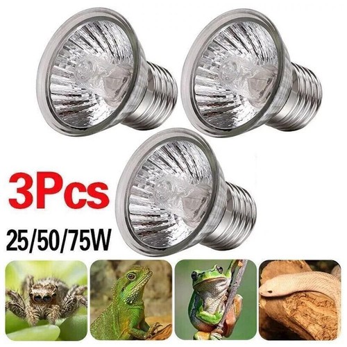 3Pc Reptile Light Bulb UV Heat Lamp Uvb+Uva Tortoise Turtle L0J4 Calcium H4A5 - Picture 2 of 9
