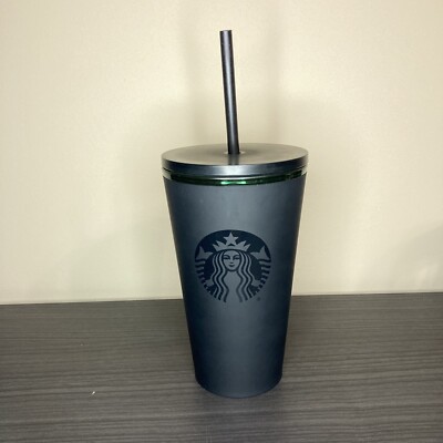 Starbucks Matte Black Cold Cup with Straw Travel Tumbler 16oz Grande | eBay