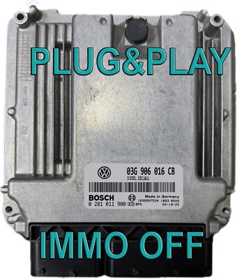 ECU VW Golf 1.9 03G906016CB 0281011900 no programming required, Garantie 100%