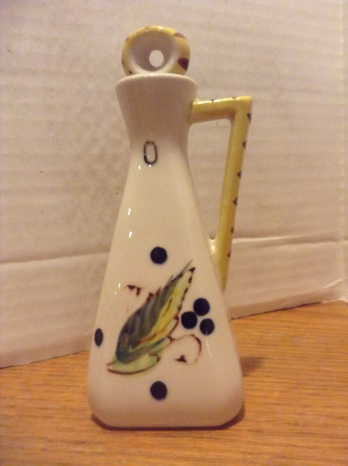 Vintage Ceramic Salt & Pepper Shakers & Cruet - Hand Painted Berries & Leaves 