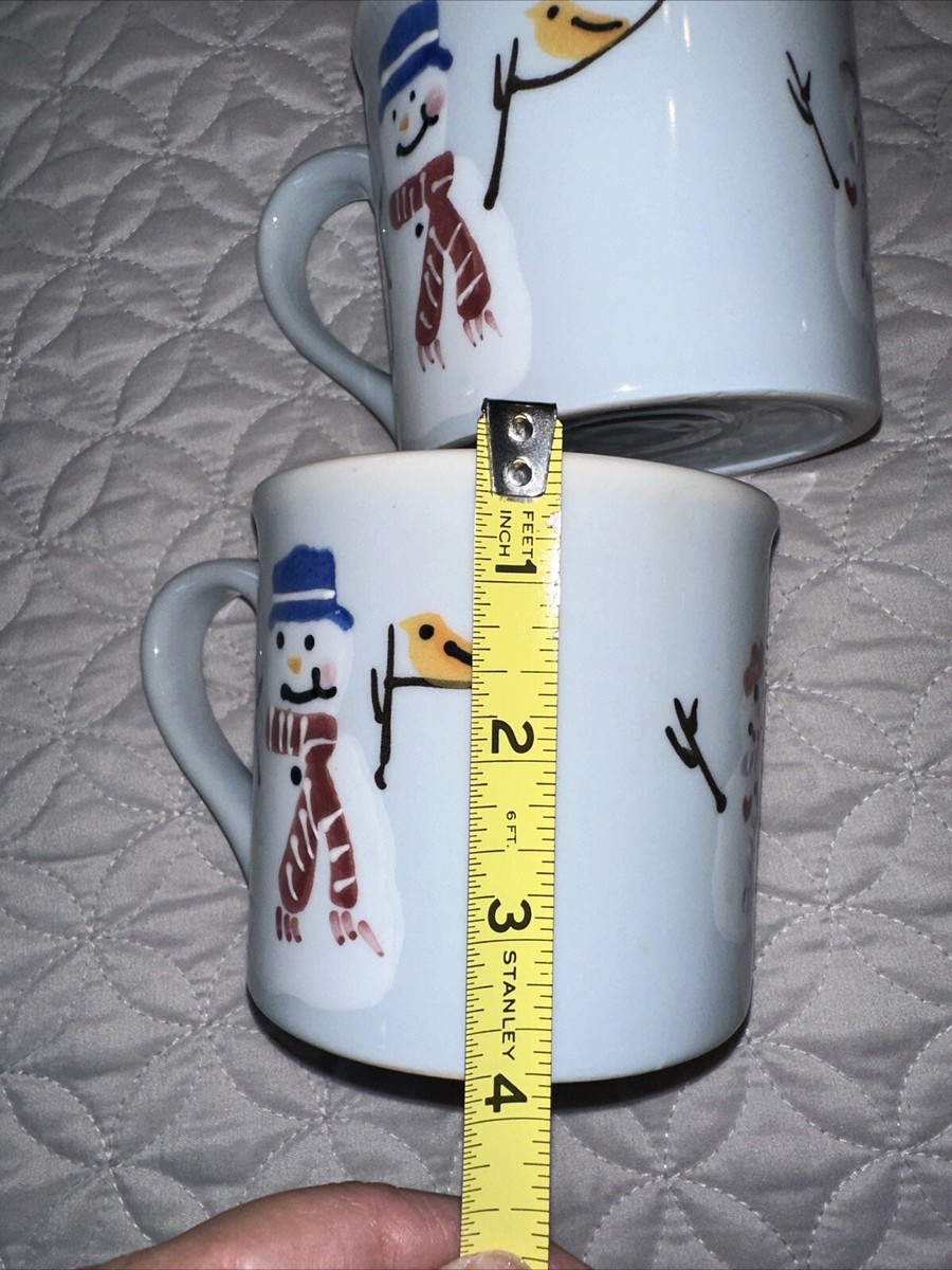 陶器のスノーマン Holiday Time 4-Piece 12oz Snowman Glazed Stoneware Ceramic