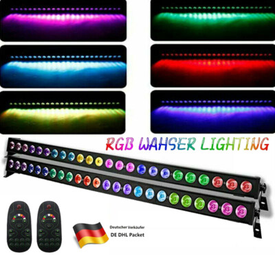 2x RGB 24*3W LED Bühnenbeleuchtung Washer Licht Bar DMX Show Club Party Remote