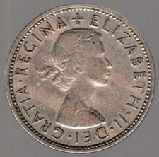 1960 Great Britain Florin (2 Shillings) coin circulated [BNB]