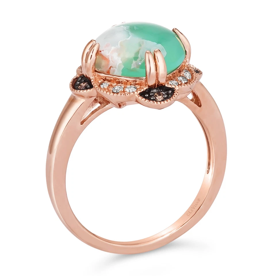 LeVian 925 Sterling Silver Rose Gold Plated 3.35 cts Aquaprase Ring - Size 8 - Image 3 of 4
