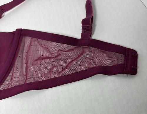 Victoria's Secret Bra 38DD Unlined Demi Velvet Lace Purple Sexy NWT - Picture 7 of 12