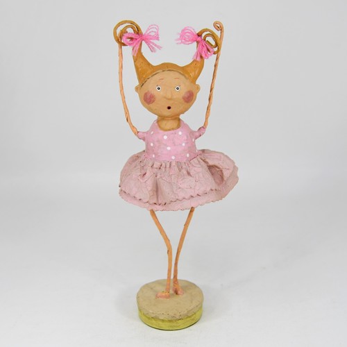 Lori Mitchell Bella Ballerina Blonde Girl Folk Art Figurine Dancer Pink Tutu 8"
