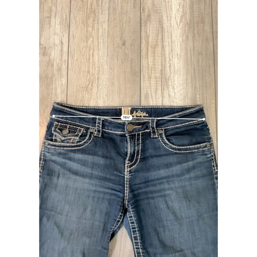 KUT from the Kloth Denim Capri Shorts Womens Size 6 Dark Wash White Stitch - Picture 8 of 9