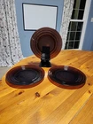 Set Of 3 Amethyst Moderntone Depression Glass Plates