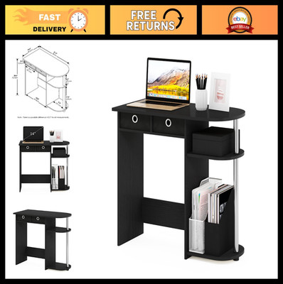 31.5'' Gaming Desk with Side Shelves & Storage Bins - Home Office & Study Desk