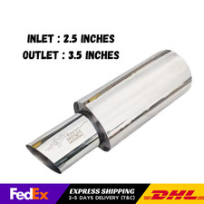 Hks Oem Hi-power Universal Exhaust Muffler 2.5 Inlet 3.5 Outlet Slanted Chrome