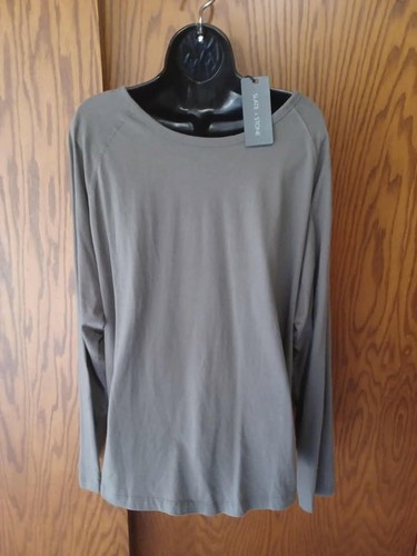 Slate & Stone Washed Ragland Crew Neck Top in Washed Grey-XLarge NWT