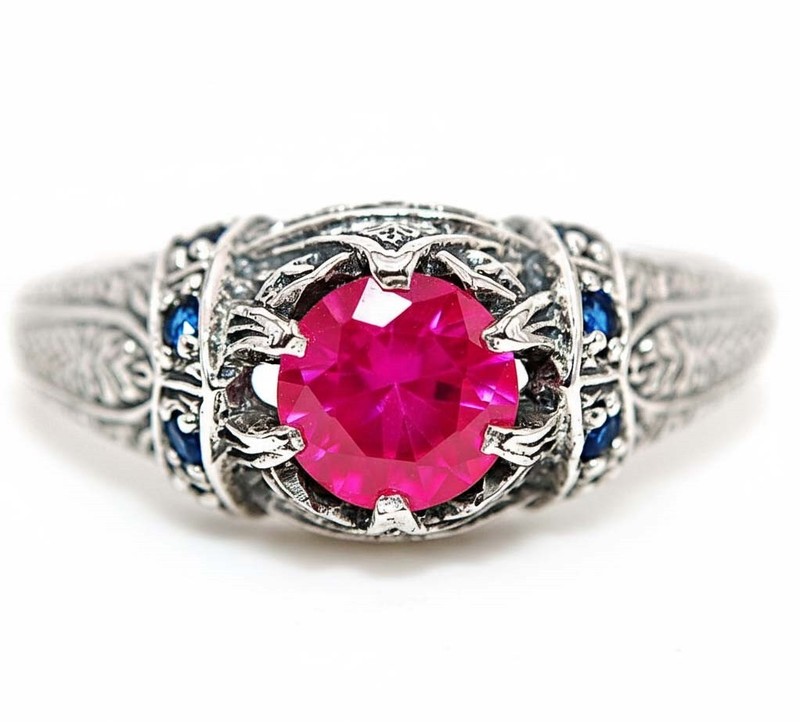 2CT Heat Treated Rubellite Tourmaline 925 Sterling Silver Ring Sz 9 PC9-4
