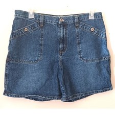 Faded Glory Denim Shorts Women 16 Blue Excellent High Rise Utility 34W Gorpcore