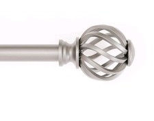 Mainstays 3/4" Satin Nickel Twist Cage Single Curtain Rod, 30 - 84", Nickel