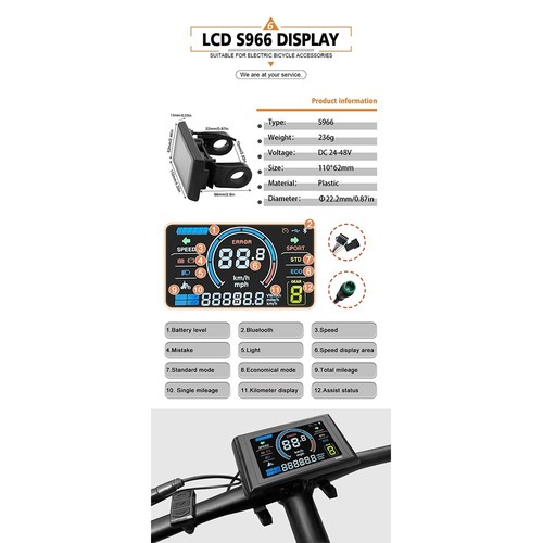 Contrôleur EBike 48V/72V 100A avec Kits d'affichage LCD pour Moteur Brushless 3000W-5000W - Photo 9/25