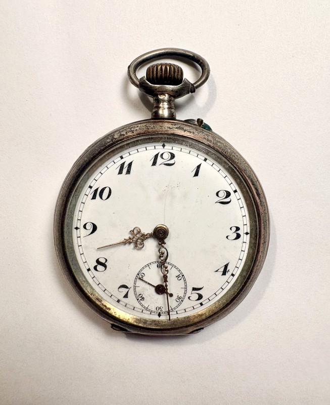 Antique Swiss Pocket Watch Open Face Mechanical Engraved Case #52