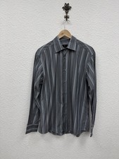 Z Zenga Men’s Size L Shirt Stripe Long Sleeve Stripe Classic Fit Preppy