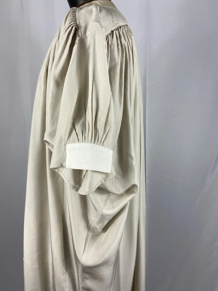 Vestido BALENCIAGA Paris Talla 40 Vintage Tostado Mezcla Seda Mangas Cortas  Foto 4 de 4