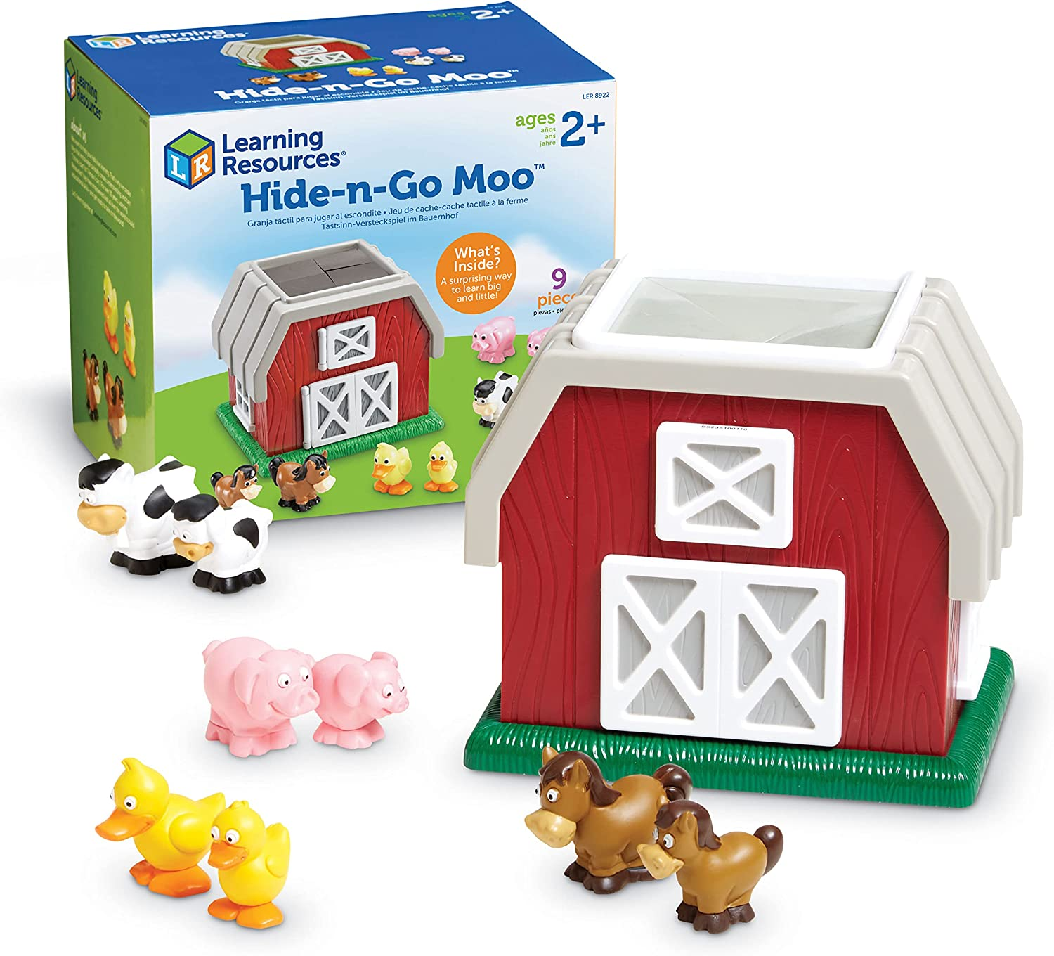 Hide-N-Go Moo Farm Animal Toy Set for Toddlers - 9-Piece Barn Play for Ages 2+