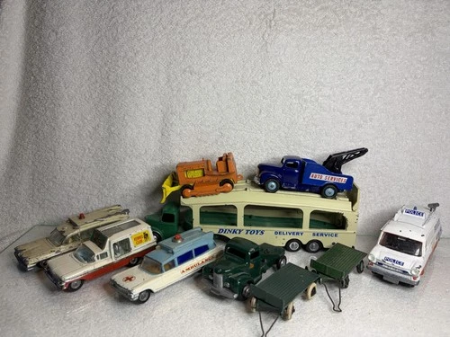 Job Lot 10 Various Vintage Corgi Dinky Toys Commercial Vehicles Spares Or Repair