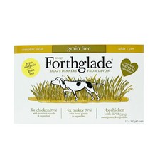 Forthglade Wet Dog Food Variety Pack (12 x 395g Trays) Grain Free Hypoallergenic 3.90 per kilo