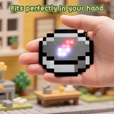 Minecraft Pixel Compass  Movable Compass Keychain Gamer Style Badge Electronic