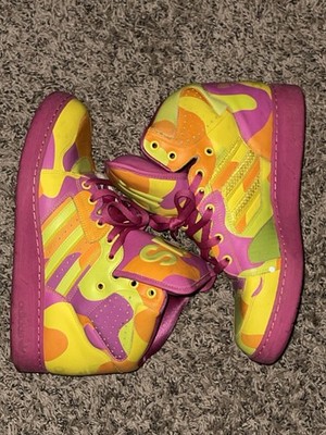 Adidas Jeremy Scott Instinct Hi Neon Camo Sneakers Size 11